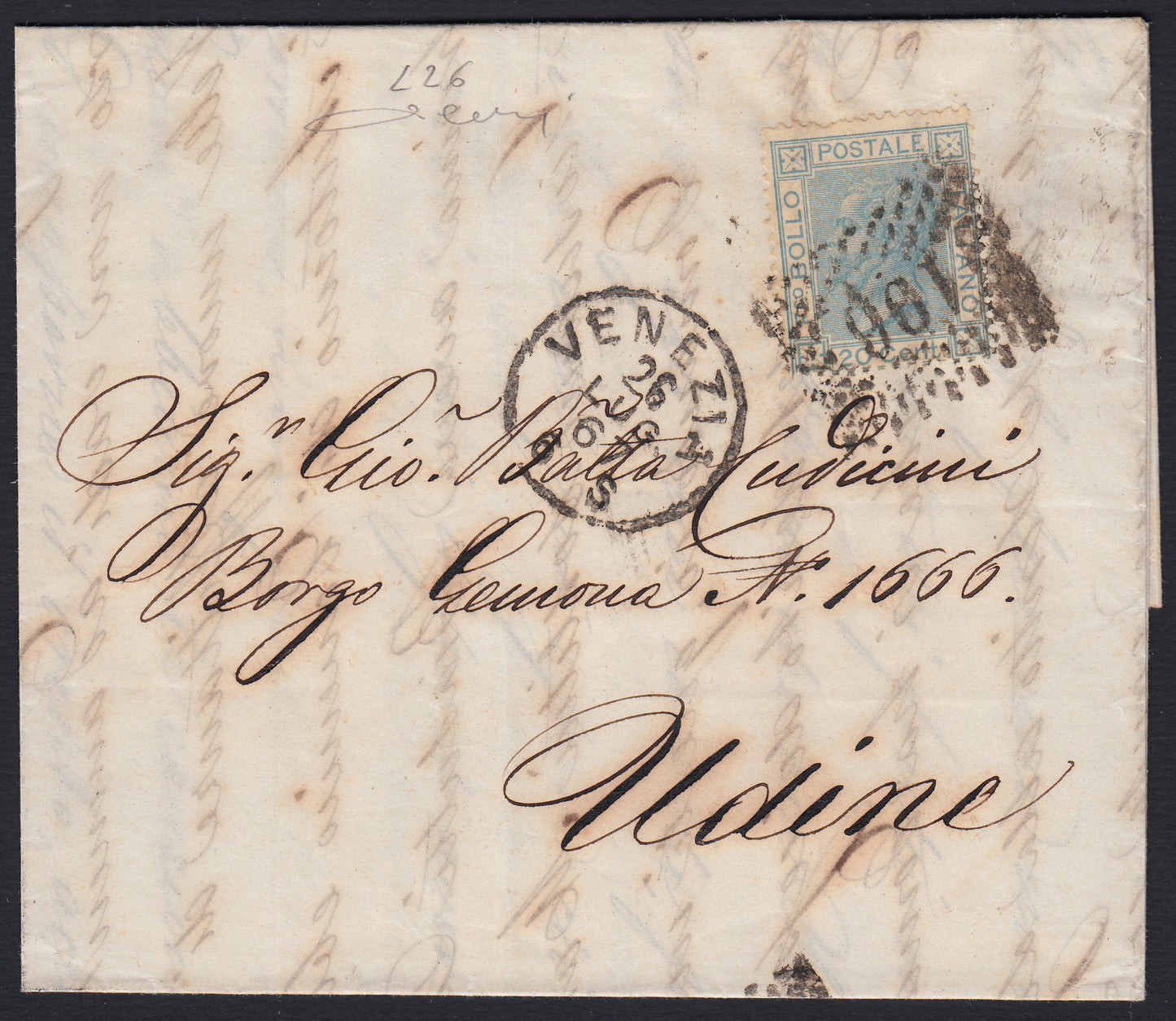 CG46 - 1879 - Issue De La Rue Turin edition c. 30 dark brown on letter from Camogli to Costantiopoli 11/8/78 (T19)