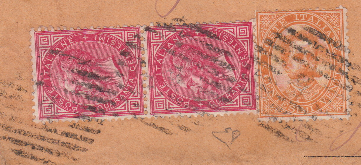 155 - 1859 - IV issue, Letter sent from Turin to Cuorgnè 6/7/59 franked with c. 40 vermilion brick edition 1859 (16Ba)