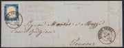 VEII227 - 1863 - Emissione litografica tipo Sardegna, c. 15 azzurro su lettera da Borgo Sesia a Genova 15/3/63 (11)