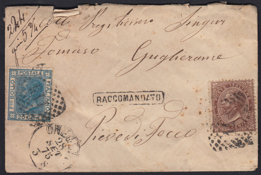 CG46 - 1879 - Issue De La Rue Turin edition c. 30 dark brown on letter from Camogli to Costantiopoli 11/8/78 (T19)