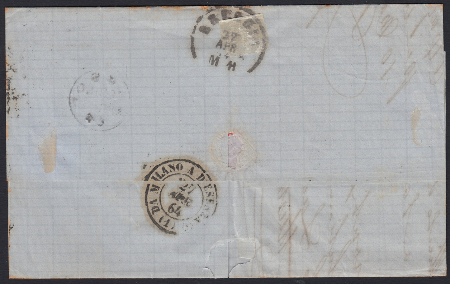 CG46 - 1879 - Issue De La Rue Turin edition c. 30 dark brown on letter from Camogli to Costantiopoli 11/8/78 (T19)