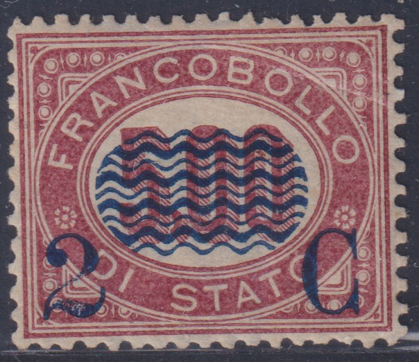 VEII-31 - 1878 - Service stamps overprinted in light blue with waves and new value of 2.c on L. 5 new lacquer with intact gum (35)