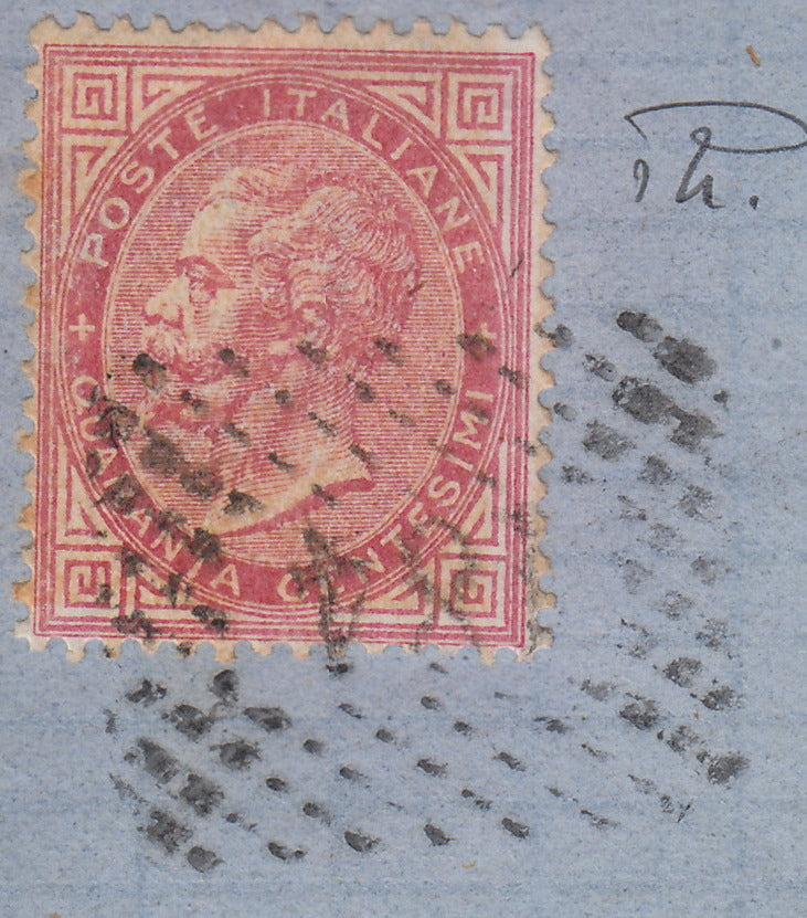 1862 - Efigie de Vittorio Emanuele II mirando hacia la derecha, c. 80 amarillo anaranjado oscuro perforado con peine, usado (4b)