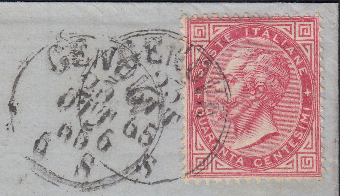 1862 - Efigie de Vittorio Emanuele II mirando hacia la derecha, c. 80 amarillo anaranjado oscuro perforado con peine, usado (4b)