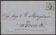 VEII331 - 1863 - Litografico del II tipo, c. 15 azzurro su lettera da Livorno per Firenze 23/8/63 (13)