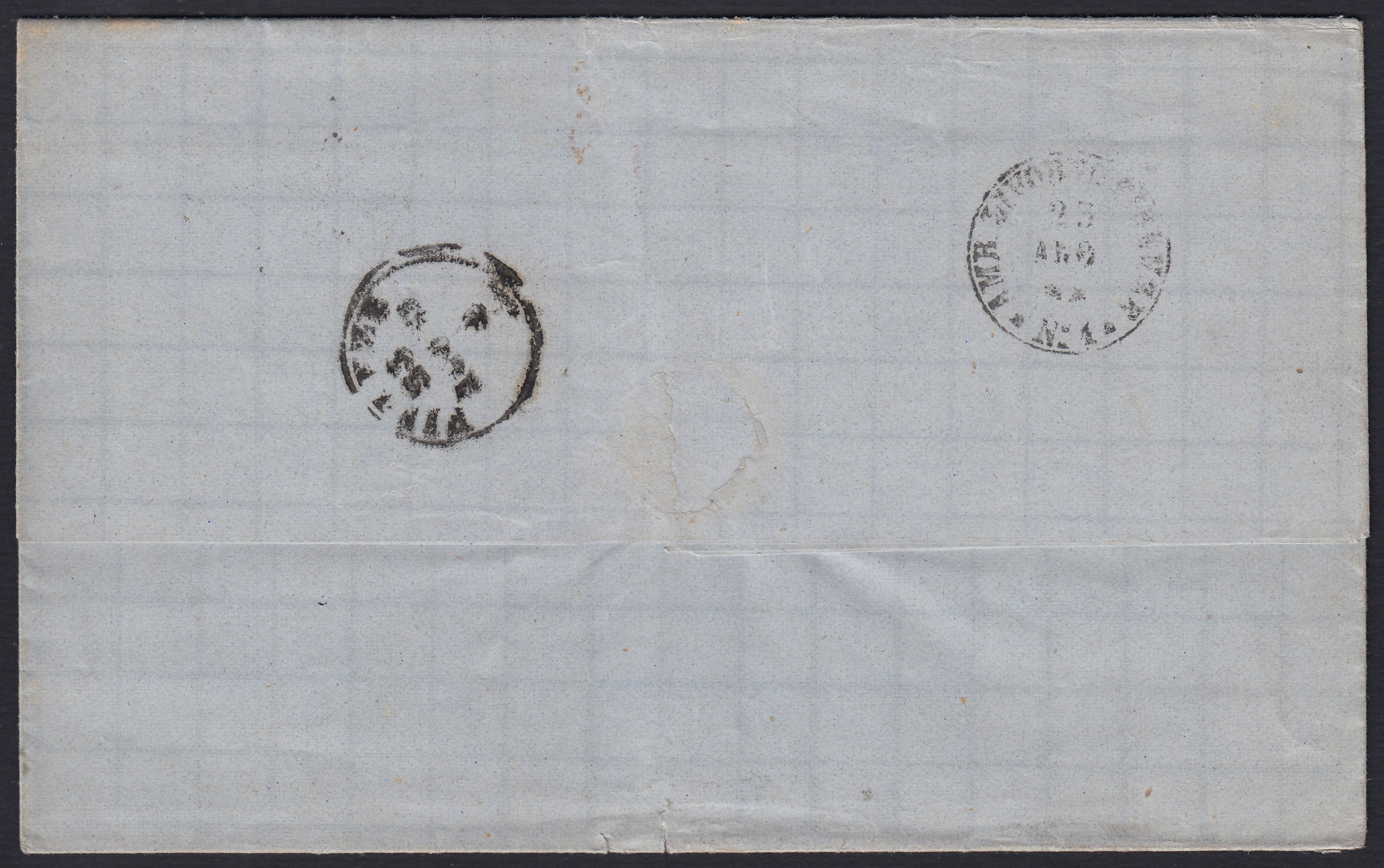 VEII331 - 1863 - Litografico del II tipo, c. 15 azzurro su lettera da Livorno per Firenze 23/8/63 (13)