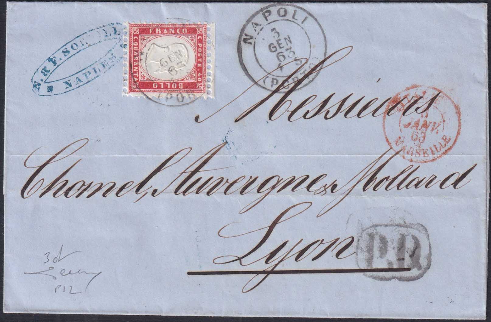 1862 - Efigie de Vittorio Emanuele II mirando hacia la derecha, c. 80 amarillo anaranjado oscuro perforado con peine, usado (4b)