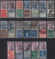 1924/25 - Regno d'Italia, emissioni Pubblicitarie, serie completa usata (1/19) annulli originali.