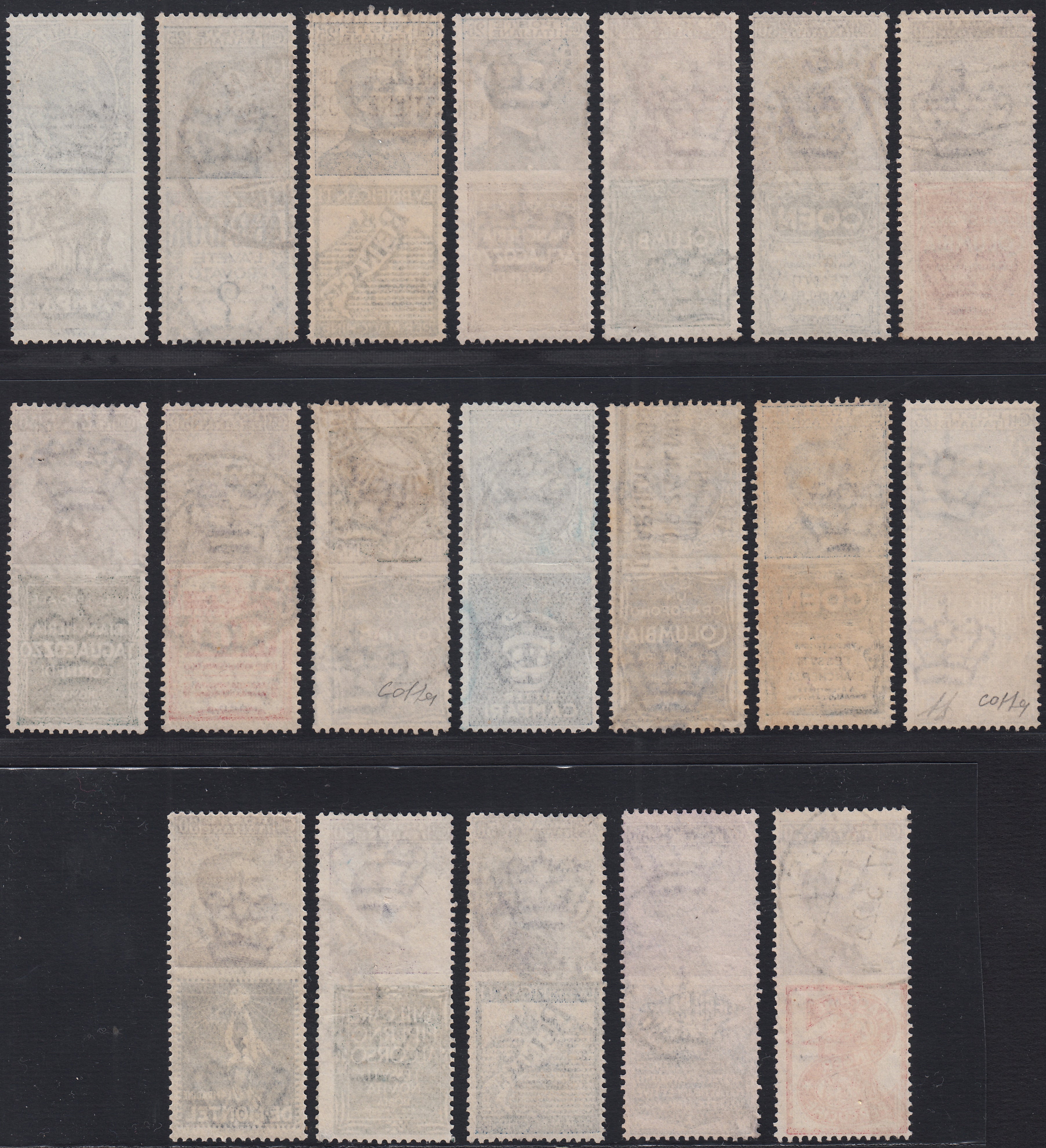 Kingdom of Italy, advertising issues, complete used set (1/19), original cancellations.
