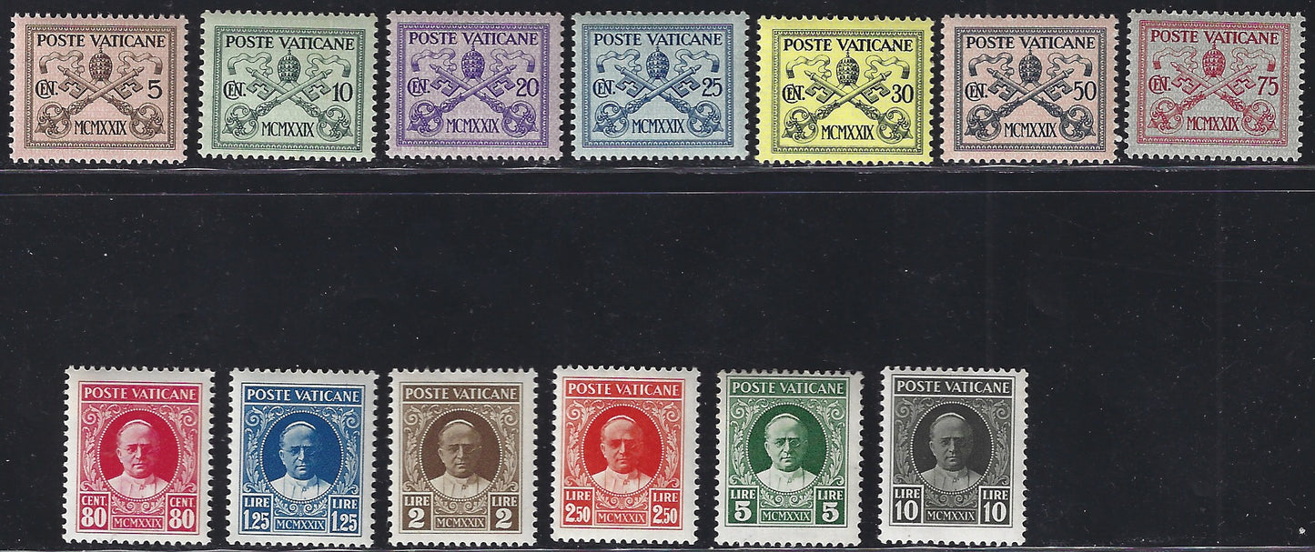 Vat11 - 1929 Conciliazione, complete set of new Ordinary Mail with intact rubber (1/13)