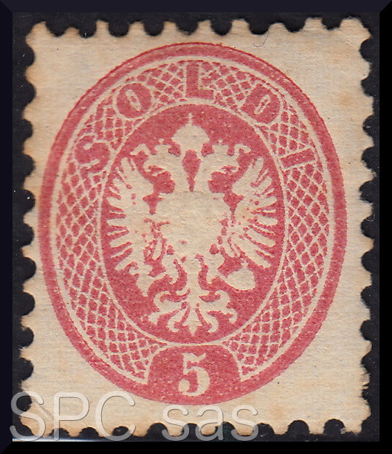Y233 - 1864 - V emissione s. 5 rosa dentellatura 9 1/2 nuovo con gomma (43)