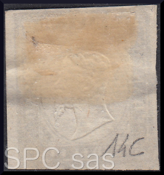 Y399 - 1861 - IV emissione c. 10 grigio olivastro I tavola usato (14C)