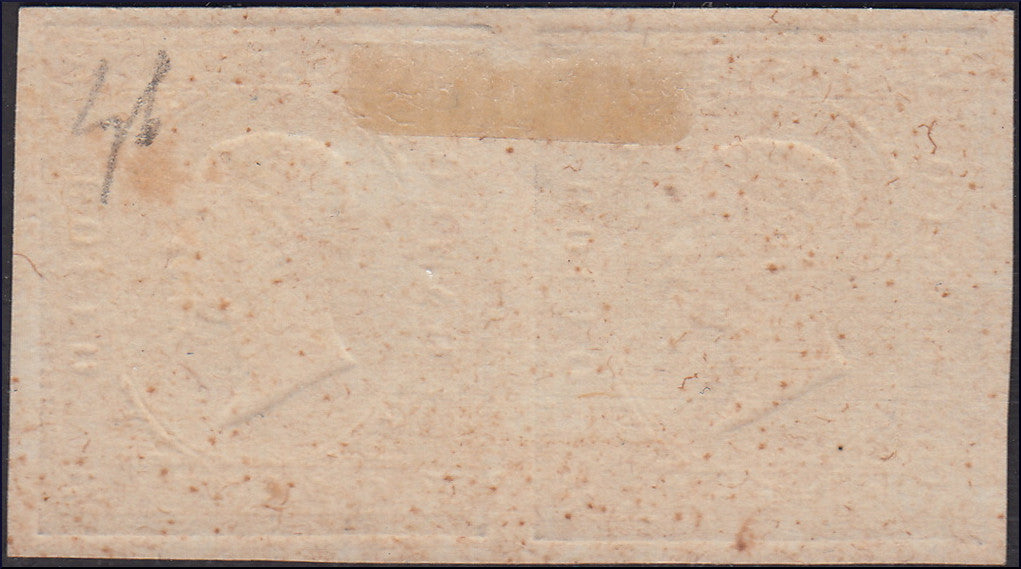 YY149 - 1877 - II emissione Imitazioni usigli con stampa a secco su carta media, c. 20 impressione a secco su carta bianca coppia orizzontale nuova non gommata.