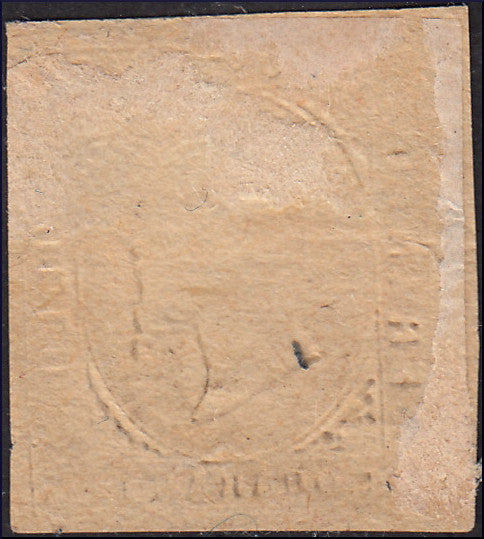 SARD261 - 1854 - III issue c. 20 gold, color proof of the II composition, new, not gummed (P37a)