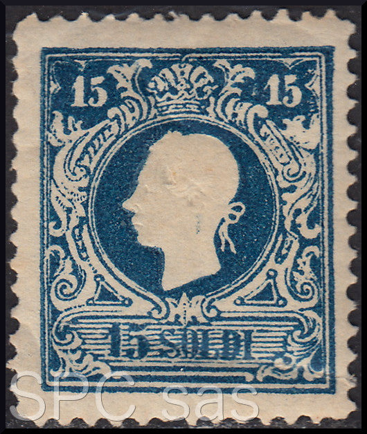 Z1227 - 1884 - II emissione, s. 15 azzurro ristampa ufficiale dentellatura 13 nuovo con gomma (R11).