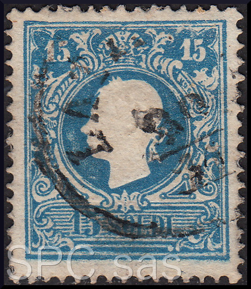 Z857 - 1858 - II emissione II tipo, s. 15 azzurro usato (32)