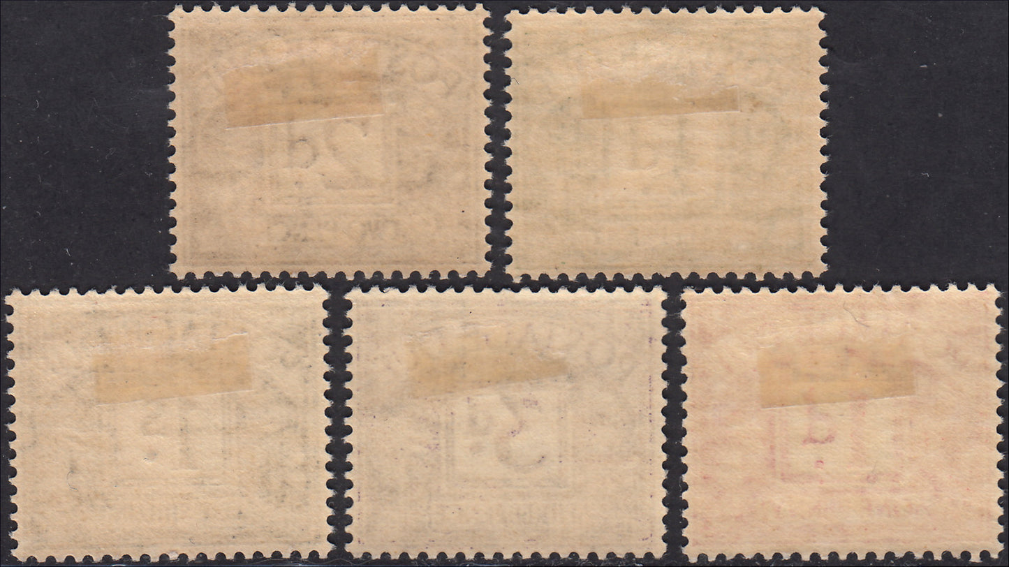 ZZ954/5 1942/47 - Occupazione britannica, francobolli e segnatasse di Gran Bretagna soprastampati MEF, lotticino di 14 valori nuovi con gomma originale (6/14, Tax 1/5)