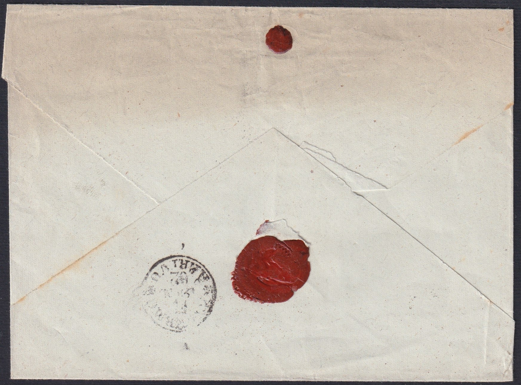 ES_Cobalto -1862 - Lettera spedita da Messina per Palermo 13/1/62 affrancata con c. 20 cobalto verdastro scuro II tavola (15Df)