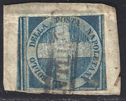Croce1 - 1860 - 1/2 tornese azzurro detto "Croce di Savoia" usata su frammentino di fascetta, posizione n. 37 (16)
