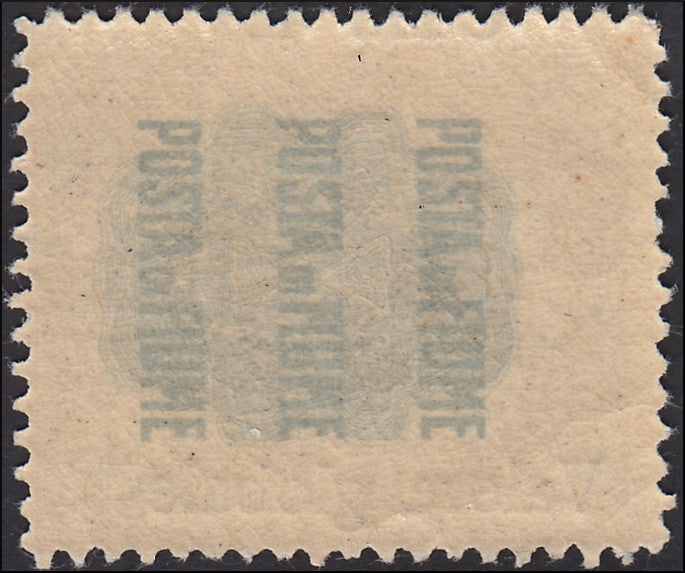 Fiume_220 - 1919 - Valore Globale II serie, 45c.oliva soprastampa fortemente spostata in basso nuovo gomma integra (104fc)