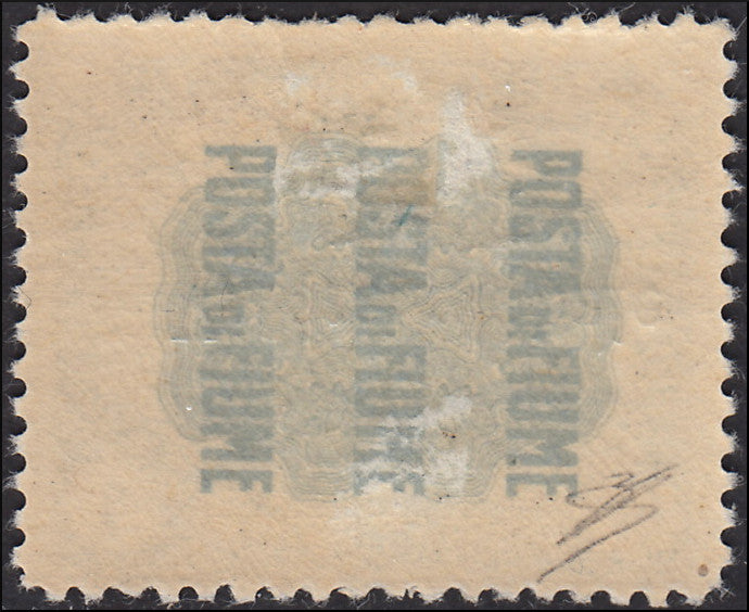 Fiume_227 - 1919 - Valore Globale II serie, 1K. ardesia soprastampa capovolta nuovo gomma originale (107c)
