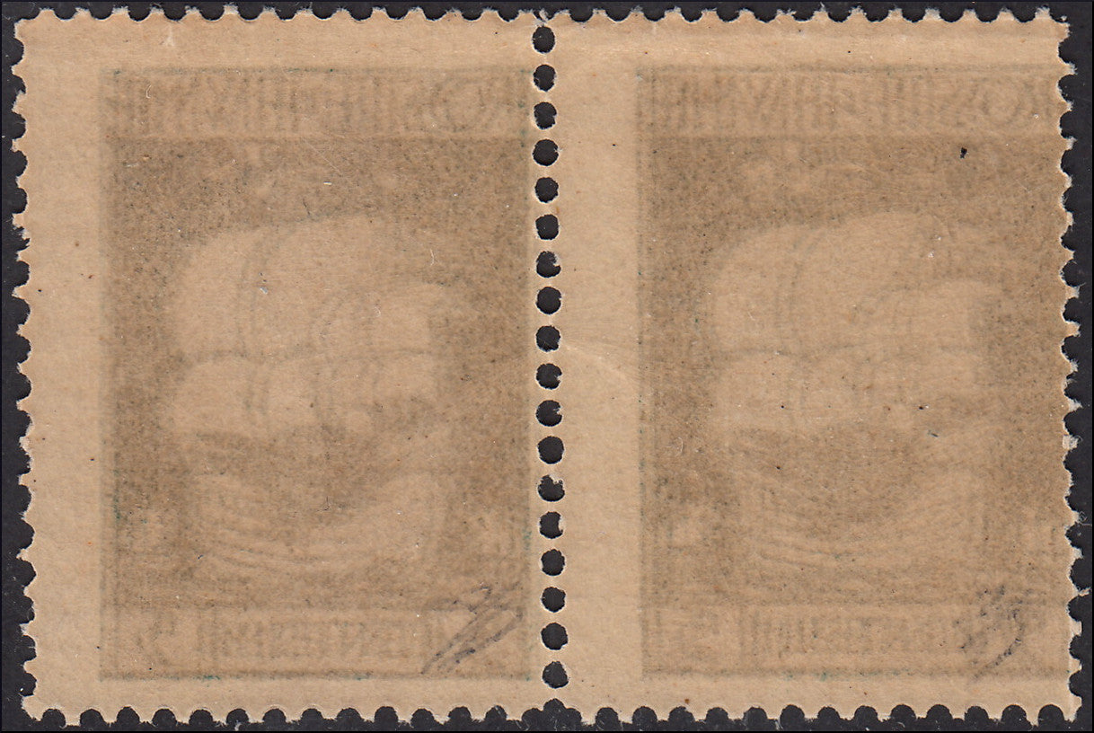 ZZ760 - Hungarian stamp from the Reapers series, 6 blue-green fillers with FUME (instead of FIUME) overprint, new (7d)