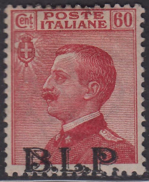 Michetti type Kingdom stamp c. 60 carmine, BLP lithographic overprint of the II type, new (11)