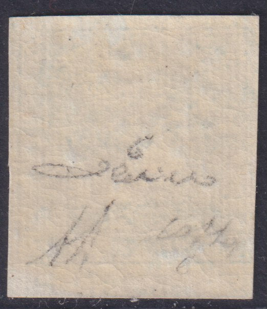 13_1 1851 - Newspapers, head of Mercury (c.3) light blue gray I type vertical ribbed paper new with gum (6).