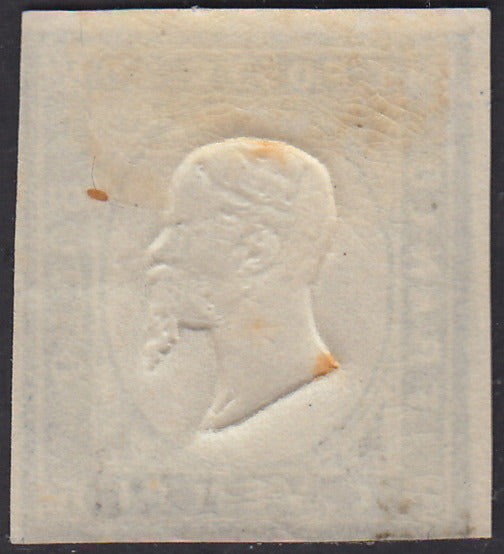 1860 - Sardinia IV issue c.20 light blue I plate new with rubber (15Ca)