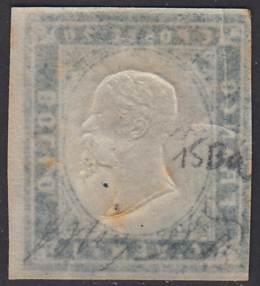 1859 - Sardinia IV issue c.20 overseas cobalt I plate new with gum (15Ba)