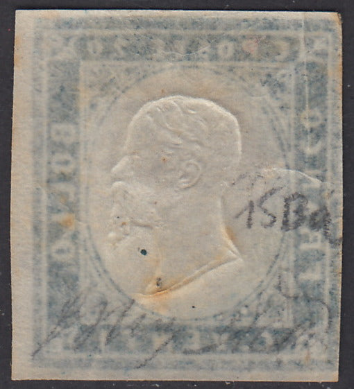 1859 - Sardegna IV emissione c.20 cobalto oltremare I tavola nuovo con gomma (15Ba)