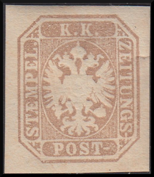 LV79 - 1863 - Veneto and Province of Mantua, newspapers (s. 1.05) gray brown with intact gum and minimal engraving on the right (11)