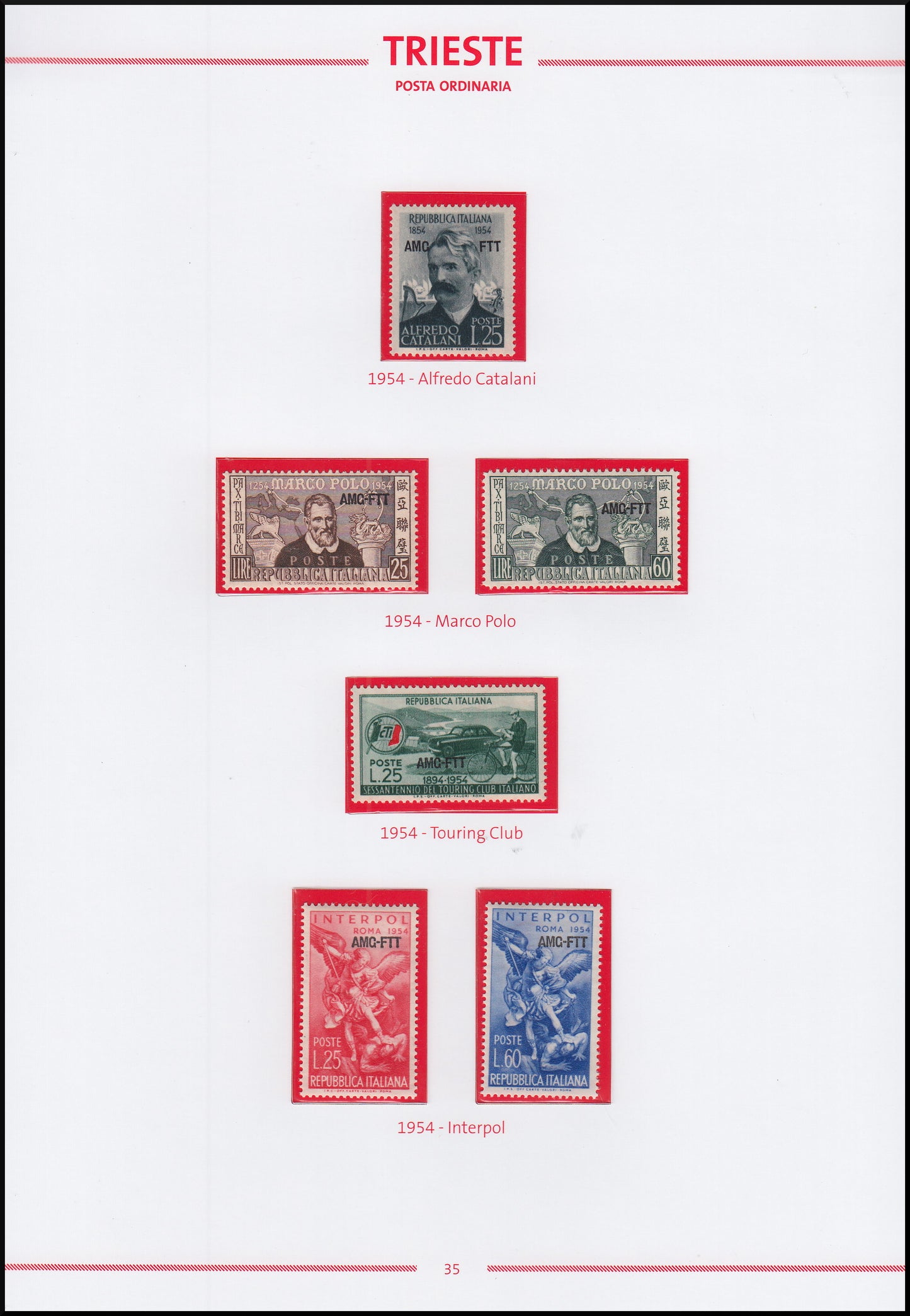 Trieste zona A - collezione completa di Posta Ordinaria, Aerea e Servizi nei francobolli tipo, nuova **