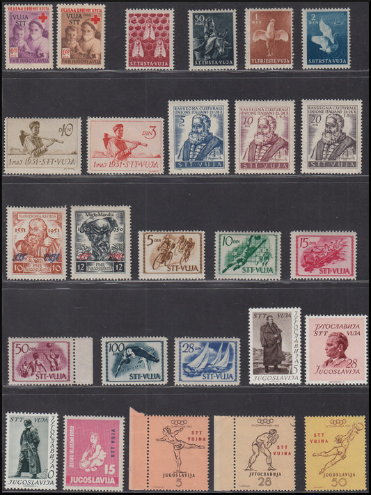 Trieste zone B - complete collection of Ordinary Mail, Air Mail and Services in standard stamps, new **