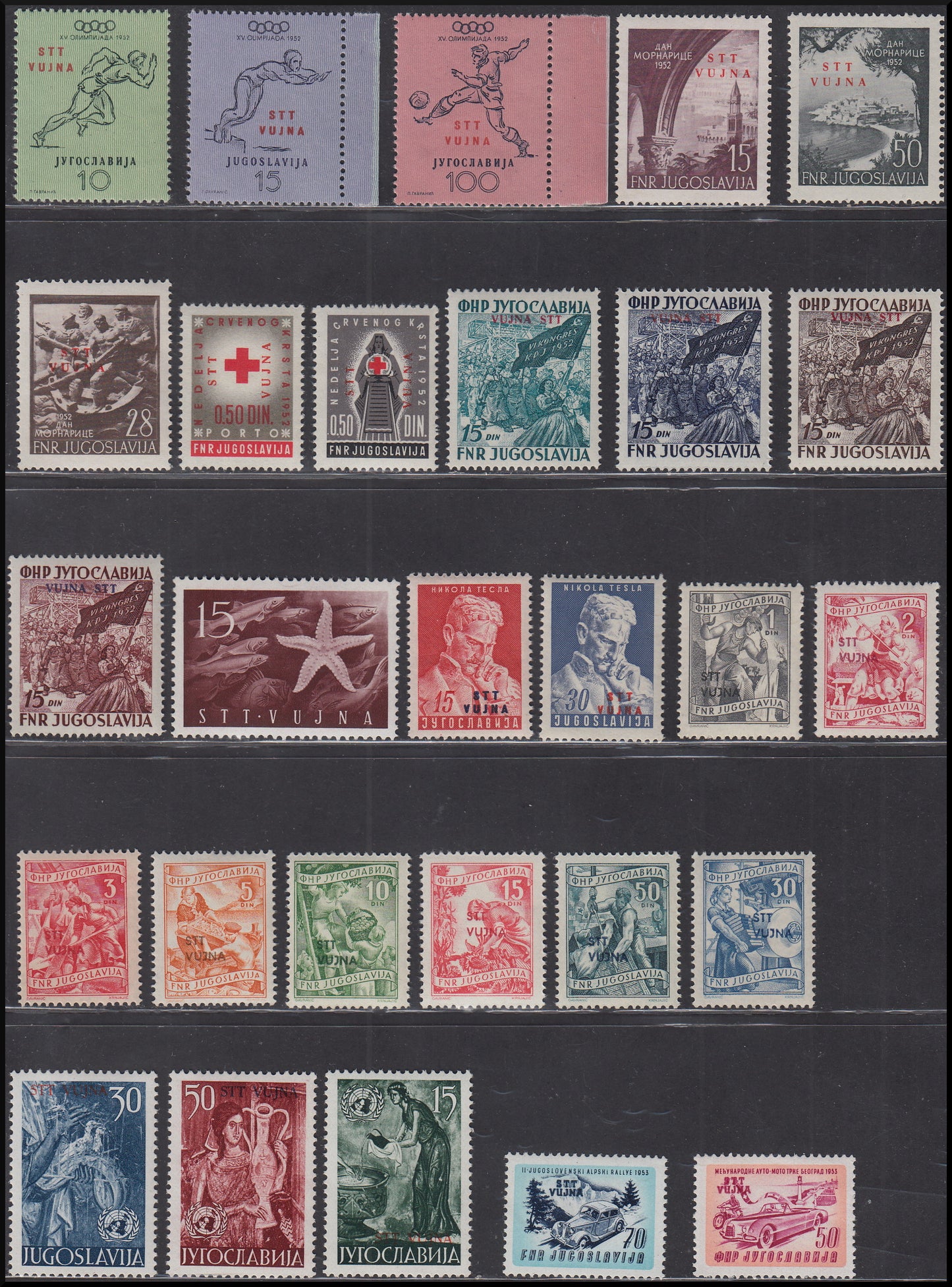 Trieste zone B - complete collection of Ordinary Mail, Air Mail and Services in standard stamps, new **