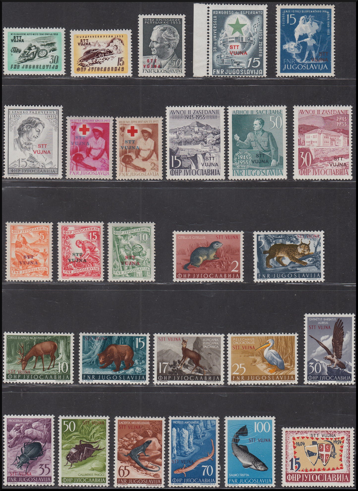 Trieste zone B - complete collection of Ordinary Mail, Air Mail and Services in standard stamps, new **