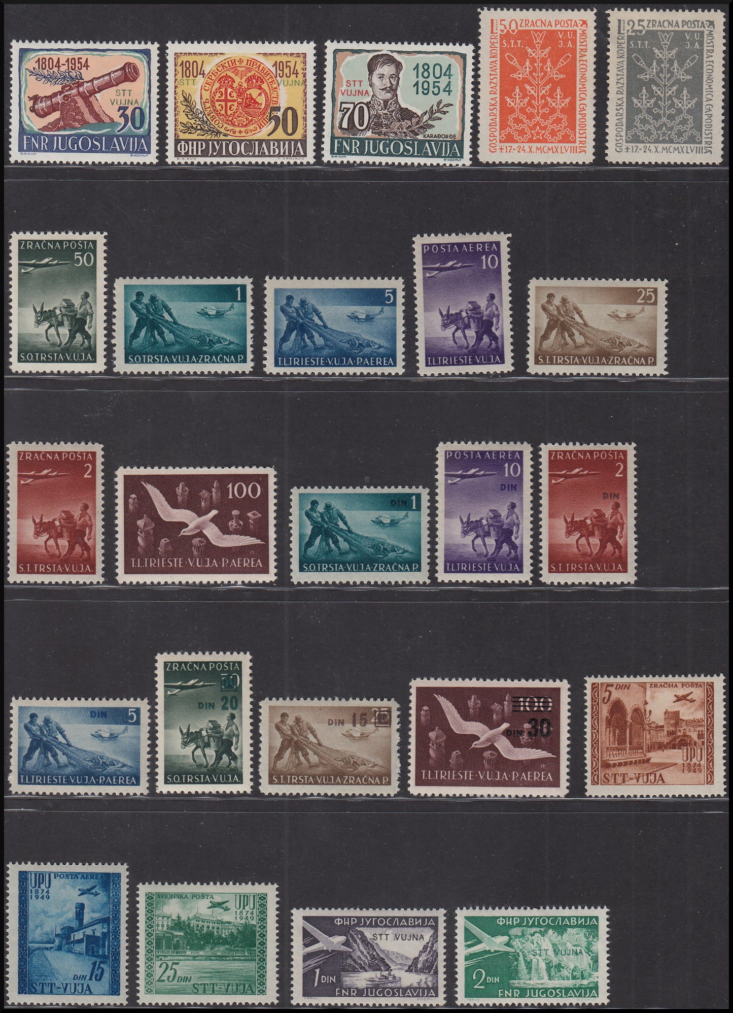 Trieste zone B - complete collection of Ordinary Mail, Air Mail and Services in standard stamps, new **