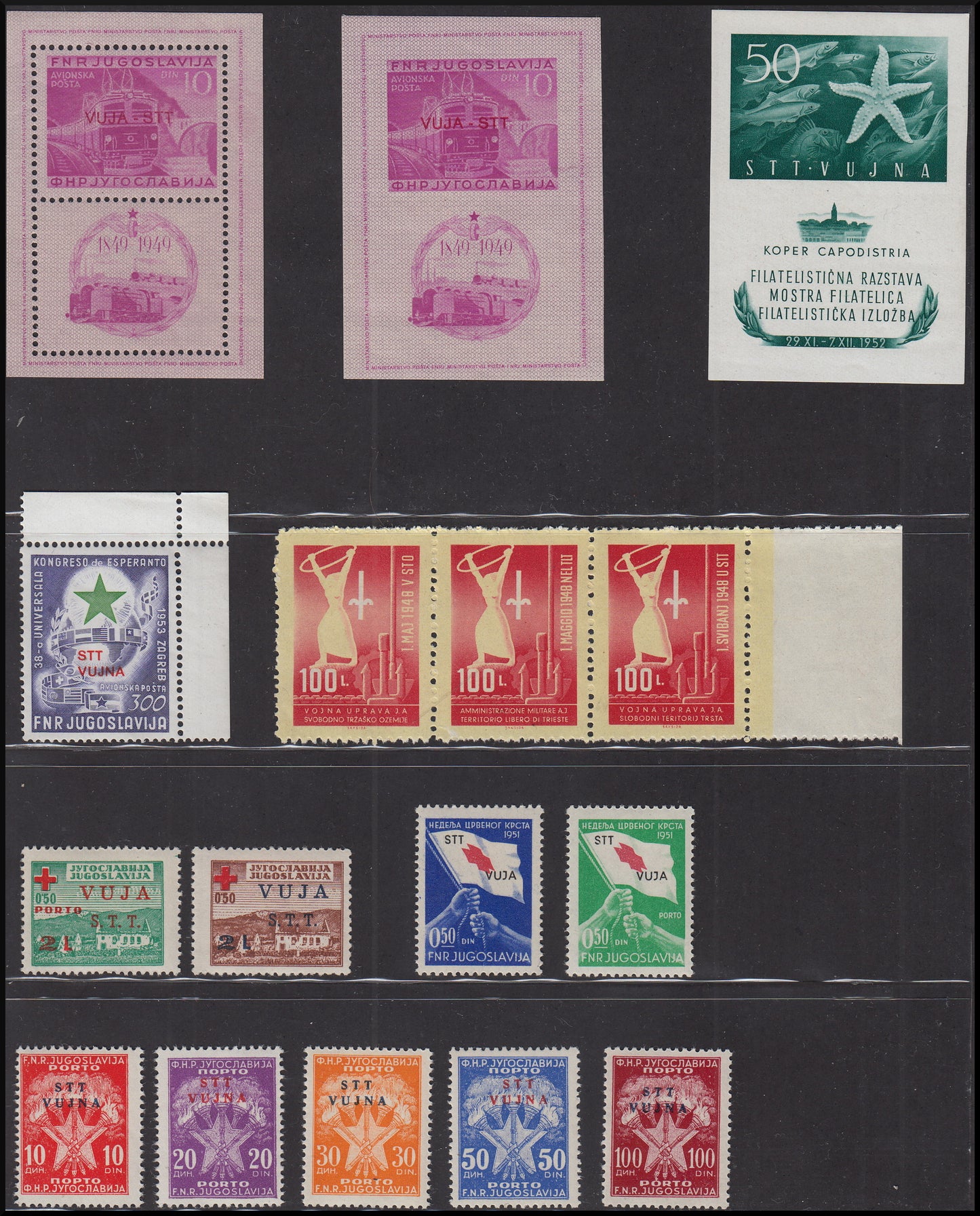 Trieste zona B - collezione completa di Posta Ordinaria, Aerea e Servizi nei francobolli tipo, nuova **