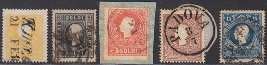 1858 - II issue I type, complete series used (23/27).