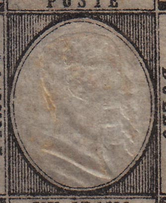 1861 - 1 black grain, copy with triple effigy, new with original rubber (19 AD). Cardillo certificate.