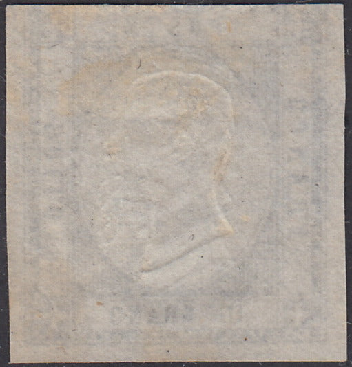 1861 - 1 black grain, copy with triple effigy, new with original rubber (19 AD). Cardillo certificate.