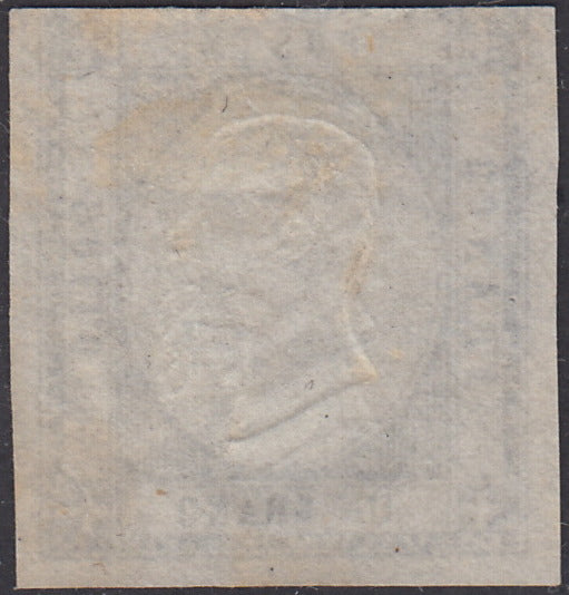 1861 - 1 grano nero, esemplare con tripla effigie nuovo con gomma originale (19dc). Certificato Cardillo.