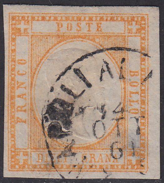 1861 - 10 grain orange used, slight defects (22). Cheap.