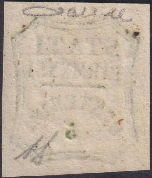 1859 - STATES OF PARME and value in an octagon with curved lines, c.5 green yellow new with intact gum (13).