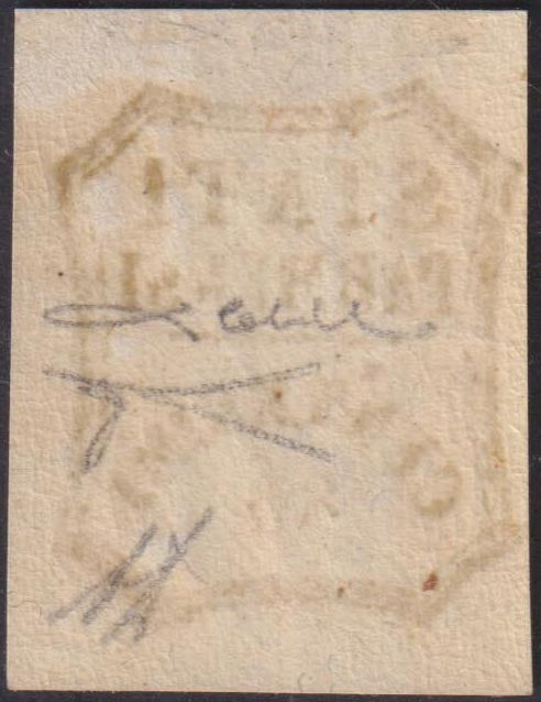 1859 - STATES OF PARME and value in an octagon with curved lines, c. 80 bistro olive clichet variety "C" new with rubber (18f)