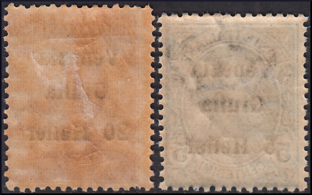 Terre redente - Venezia Giulia, francobolli d'Italia soprastampati, serie completa di 2 valori nuova TL (30, 31)