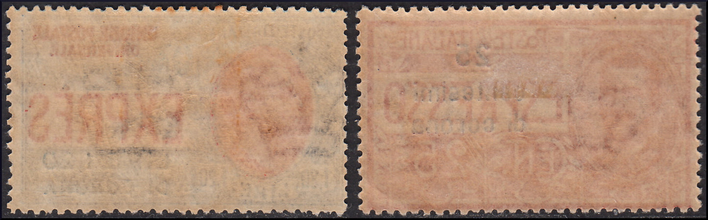 A021 - Terre redent - Dalmatia, Espressos of Italy overprinted with new value in new crown cents TL (1/2)