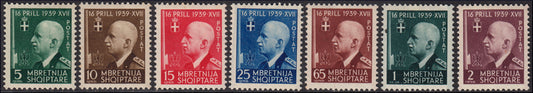 A029 - 1942 -  Occupazione Italiana dell'Albania, 3° anniversario dell'unione Italo-Albanese, nuovi TL (30/36)