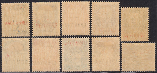 1941 -  Occupazione Italiana del Montenegro, francobolli d'Italia con soprastampa "CRNA GORA" nuovi TL (15/23. + A9 + Tx 6/10)