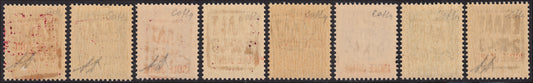1943 - Italian stamps overprinted Ionian Islands with further overprint ZANTE in Greek characters, complete rotation of the eight values ​​with intact gum (1/6+A1/2)
